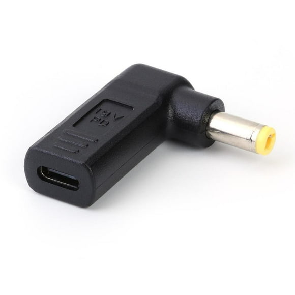 Adaptateur de Prise USB3.1 USB-C Type-C à 90 Degrés Femelle vers Mâle DC 5,5x2,5 mm