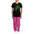 thumbnail image 4 of CafePress - Shamrocks And Swirls Women's Dark Pajamas - Women's Short Sleeve Print T-Shirt and Pants Dark Cotton Pajama Set, 4 of 7