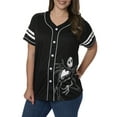 thumbnail image 4 of Women's Plus Skellington Baseball Jersey Shirt Button Nightmare Before Christmas, 4 of 8