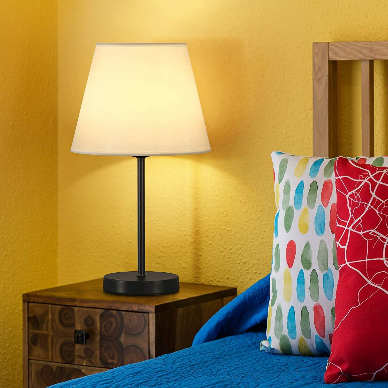 Table Lamps Bedside Lamp Small Nightstand Lamps Set of 2 for Bedroom Living Room