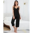 thumbnail image 4 of Beautyin Vêtements de Nuit pour Femmes Sans Manches Pyjama 2 Pcs Ensemble, 4 of 7