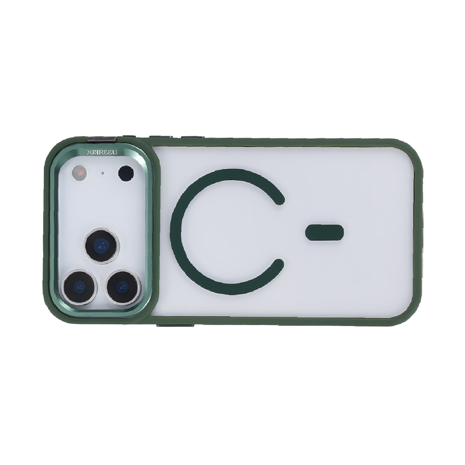 Transparent MagSafe Camera Stand Case for iPhone 17 Pro - Green