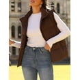 thumbnail image 3 of Women Sleeveless Warm Jackets Casual Stand Collar Puffer Vest Zip Up Quilted Jacket Winter Outerwear Coat, 3 of 6