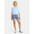 thumbnail image 2 of No Boundaries Faux Sueded Jersey Shorty Shorts, 3'' Inseam, Women's, 2 of 5