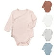 thumbnail image 4 of KAUOD Cotton Long Sleeve Side Buttons Romper for Toddler Baby Boys Solo Bodysuits New Born Soft Summer Jumpsuit Clothes, 4 of 4