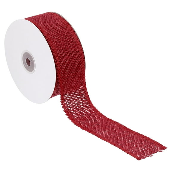 Uxcell 2 Inch Wide 10 Yards Burlap Ribbon, Natural Jute Fabric Crafts Roll Gift Wrapping Red
