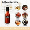 thumbnail image 3 of Clear Glass Hot Sauce Bottle (woozy) with Black Cap and Orifice Reducer 5 oz - (6 Pack) with Shrink Capsules Bands, Labels, Silicone Collapsible Funnel and Chalk Market, 3 of 6