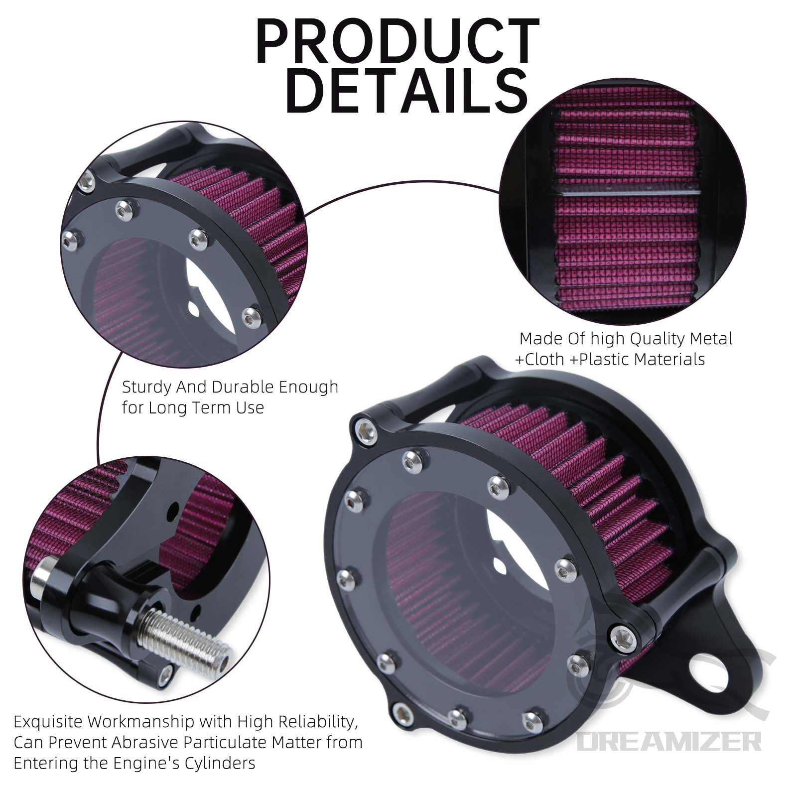 Motorcycle Air Filter CNC Machined Plate Air Cleaner Intake Filter