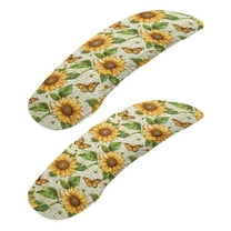 SCRAWLGOD Sunflowers Butterfly Removable Office Chair Armrest Covers Elastic Dustproof Gaming Chair Arm Protector Comfy Computer Chair Arm Slipcovers, 2 Pieces Set