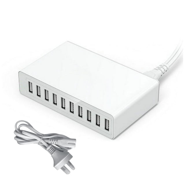 Injueey 1 Juego de cargador USB, cabezas de cargador portátiles profesionales simples de alta eficiencia, útil herramienta de carga Teléfono y Comunicación blanco AU Plog