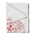 thumbnail image 2 of Educational Soft Flannel Fleece Throw Blanket, Apple School Basic Formulas Exercise Study Theme Simplistic Design, Cozy Plush for Indoor and Outdoor Use, 50" x 60", Red Forest Green, by Ambesonne, 2 of 5