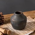 thumbnail image 2 of Ceramic Flower Vase, Decorative Black Vase, Rustic Terracotta Vases for Home Decor, Farmhouse Vintage Vases for Living Room, Kitchen, Bedroom, Office, Coffee Table, 14CM, 2 of 8