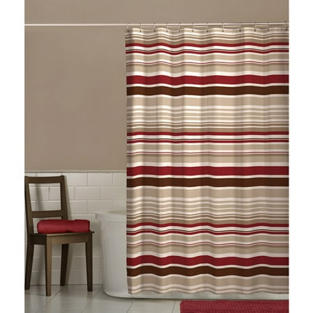 Maytex Meridian Fabric Shower Curtain, Red