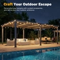 thumbnail image 4 of MELLCOM Pergola Louvered 12x20, Hardtop Pergola with Adjustable Roof for Sun & Rain Shade, Outdoor Gazebo with Integrated Drainage System, Modern Rustproof Patio Canopy Carport, 4 of 8