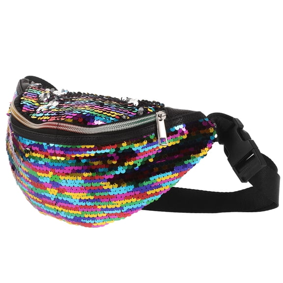 Clispeed Mermaid Outdoor Waist Bag Multicolor Sequins Lightweight Polyester for Storage 1Pc