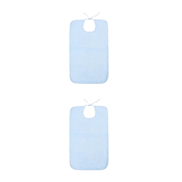 Seitruly Baberos para adultos Toalla de tela Arroz Bolsillo Restaurante Enfermería Delantal S Azul S Azul 2piezas
