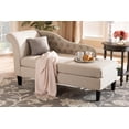 thumbnail image 5 of Baxton Studio Florent Modern and Contemporary Beige Fabric Upholstered Black Finished Chaise Lounge, 5 of 9