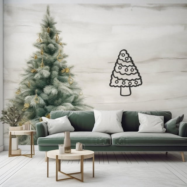 LaModaHome Christmas Tree Metal Wall Art for Living Room, Entryway - Festive Wall Hanging, Minimalist Large Home Decor, Seasonal Celebration DesignHome Decoration Gift -23.6"x33.1"/60x84cm
