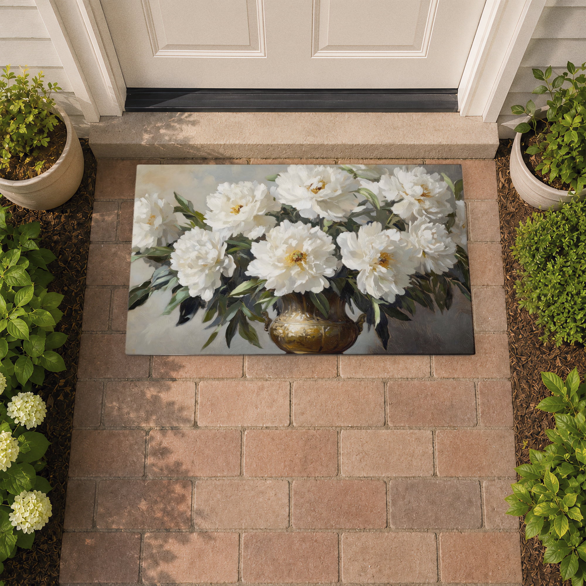 Stupell Industries Golden Vase Floral Bouquet Printed Outdoor Door Floor Mat, design by Petals Prints Design
