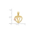 thumbnail image 4 of 14k Gold Two-Tone Virgo Heart Pendant Necklace with Rose Gold Flower, Zodiac Sign Jewelry for Women, Astrological Symbol Accessory, Feminine Scripted Design, 4 of 6