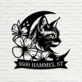 thumbnail image 5 of Handmadetneonsign Custom Floral Moon Cat Home Number Metal Sign, Floral Moon Cat Address Metal Sign, 5 of 5