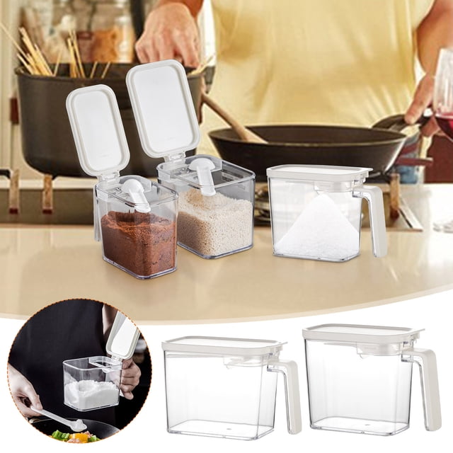 Ganfancp Cocina Cuantitativa Sazonador Caja Tarro Transparente Sazonador Botella Sellado Tarro Ofertas Flash 1X Tarro de Condimentos