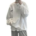 thumbnail image 2 of Top tipo gofre con cuello redondo para hombre,Top de manga larga para hombre Top informal para hombre Tops sueltos de manga larga para hombre Diseño elevado, 2 of 12