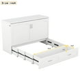 thumbnail image 2 of Harper & Bright Designs Queen Size Murphy Bed Wall Bed with Storage Drawers, Wood Murphy Bed Chest with Sockets & USB Ports, Pulley Structure Design, White, 2 of 13