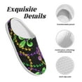 thumbnail image 5 of Fotbe Mardi Gras6 Pattern Women's Fuzzy Curly Fur Memory Foam Loafer Slippers Indoor Outdoor Slippers Winter Home Shoes-42/43, 5 of 7