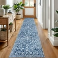 thumbnail image 3 of GLATTICE Runner Rug for Hallway 2x10 Non Slips Rug Runner Super Soft Kitchen Runner Rug Printed Faux Wool Floral Thin Blue Rugs for Entryway Laundry Room Bedroom, 3 of 8