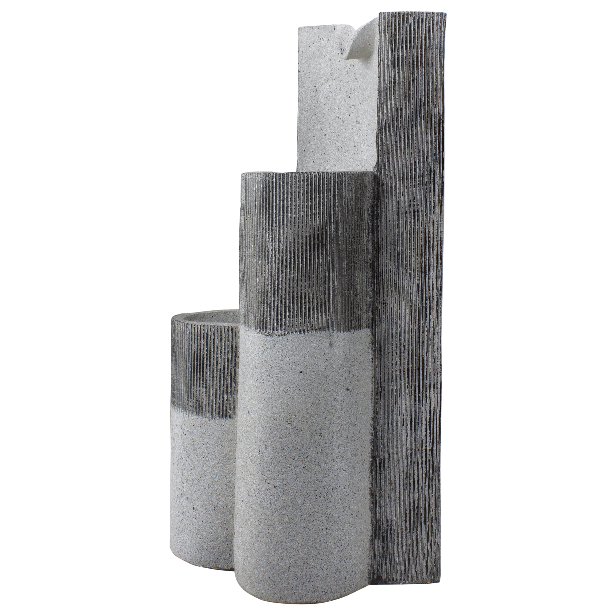 Northlight Speckled Modern Style 3-Tier Rainfall Outdoor Water Fountain - 24" - Gray