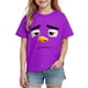 thumbnail image 5 of Blusas y camisas de manga corta con cuello redondo para niños y niñas, color liso, con estampado de expresión linda, manga corta, holgadas y cómodas, blusa para niña, 5 of 6