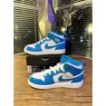 thumbnail image 4 of N I-K-E A i r-Jor-dan 1 Mid Aquatone White Shoes DQ8424-400 GS Size 12c, 4 of 6