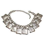10 Commandments Silver Charm Bracelet