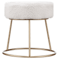 thumbnail image 1 of Bouclair White Boucle Floral Stool, 1 of 6
