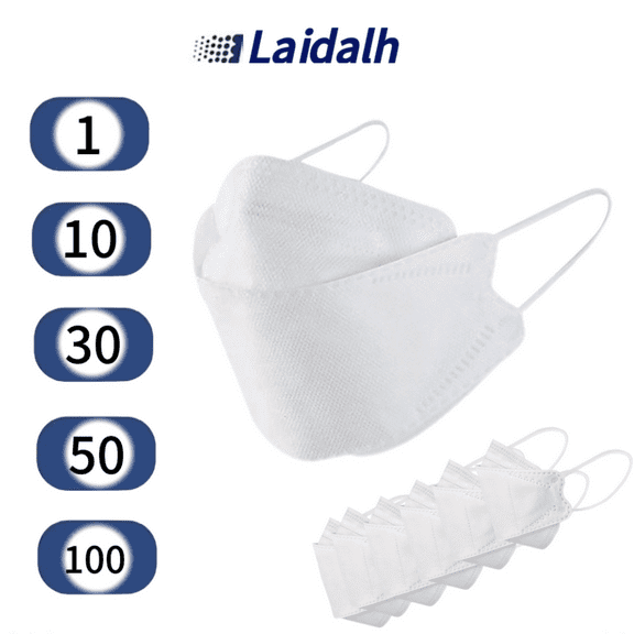 lajdalh KF94 Face Mask - Adult / Adjustable / White - Breathable Face Mask for Adults,1 Count