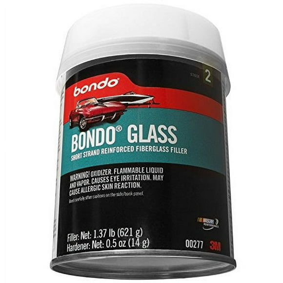 Bondo Glass, Short Strand Reinforced Fiberglass Filler, Stage 2, 1.37 lbs. Filler with 0.5 oz Hardener