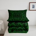 thumbnail image 5 of Black Boho Damask Comforter Set Black Green Baroque Floral Gothic Bedding Set Bohemian Exotic Goth Bedding Comforter Sets Teen Adults Vintage Victorian Flower Bed Set, 5 of 7