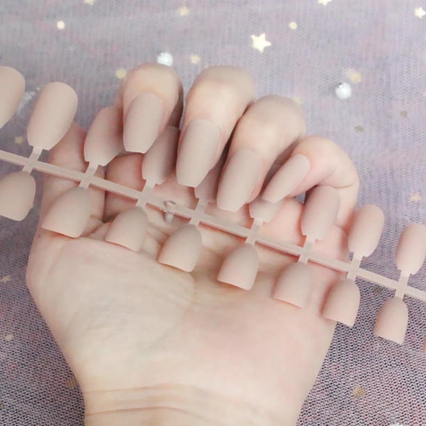 Uñas postizas, uñas postizas, regalos para mujeres, uñas largas mate carnosas, 24 parches para uñas postizas, parche para uñas postizas, pegatinas para uñas