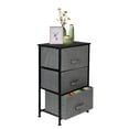 thumbnail image 4 of SALE CLEARANCE 3-Tier Dresser Drawer, Storage Unit with 3 Easy Pull Fabric Drawers and Metal Frame, Wooden Tabletop, for Closets, Nursery, Dorm Room, Hallway, Grey, 4 of 7