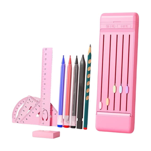 Estuche de almacenamiento multifunción para lápices, soporte para rotuladores para , adultos y niñas Rosado Baoblaze Estuche