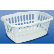 Orgill Rectangle Contoured Top Rim with Built-in Easy-Grip Handles Laundry Basket, White