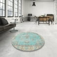 thumbnail image 4 of Ahgly Company Machine Washable Indoor Rectangle Traditional Magic Mint Green Area Rugs, 2' x 5', 4 of 7