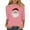#0342-Pink, variant on Pounoo Christmas Tree Christmas Sweatshirt for Women Xmas Holiday Cute Print Crewneck 3/4 Raglan Sleeve Pullover Top Fall Clothes Gift