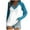 Sky Blue, variant on WREESH Womens Fashion T-Shirts V Neck Solid Color Pullover Regular Fit Long Sleeve Tops Ladies Loose Tops Casual Patchwork T-Shirts Blouse Brown