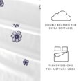 thumbnail image 5 of Noble Linens 4 Piece Pattern Microfiber Bed Sheets Set, Navy Indigo Flowers, King, 5 of 10