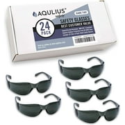 Aqulius Eye Protection Tinted Safety Glasses for Construction, Shooting, 24 Pack