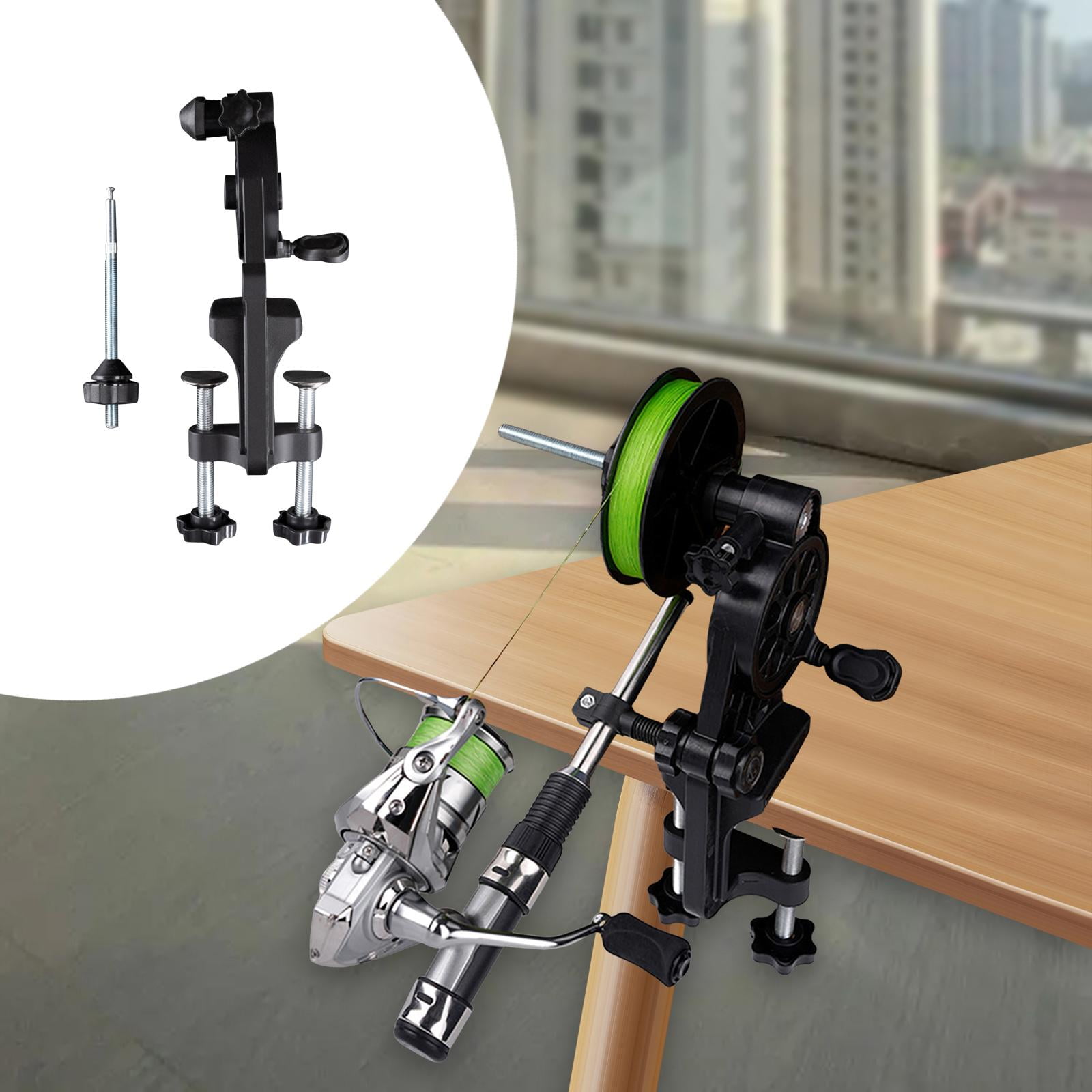 koolsoo Fishing Line Spooler Equipment Adjustable Compact Supplies Sturdy Portable Accessories Fishing Line Winder Machine for Adults without Line Pole