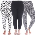 thumbnail image 1 of White Mark Women's 3-Pack Soft Stretchable Printed Leggings, 1 of 2