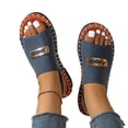 thumbnail image 5 of Women's Open Toe Flat Sandals with Buckle Detail, Casual Slingback Beach Sandals for Summer Spring, Comfortable Faux Leather Walking Shoes for Outdoor Daily Wear, Non-Slip Sole for All-Day Comfort, 5 of 10